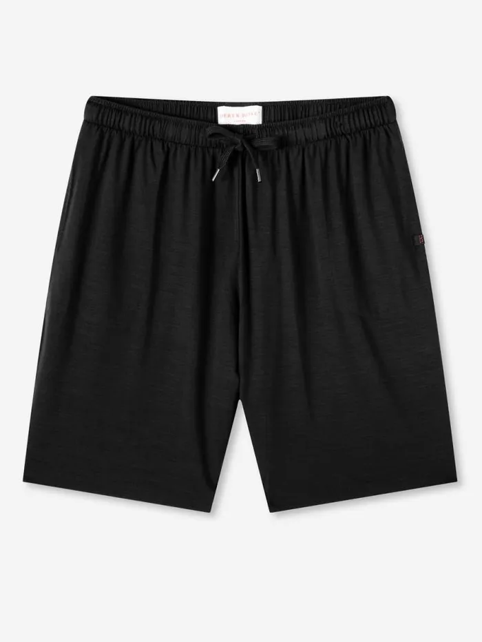 Derek Rose Lounge Shorts Men Lounge Shorts Basel Micro Modal Stretch Black