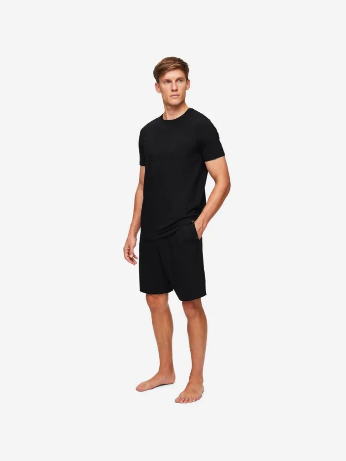 Derek Rose Lounge Shorts Men Lounge Shorts Basel Micro Modal Stretch Black