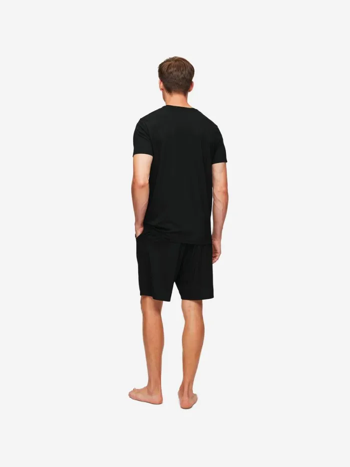 Derek Rose Lounge Shorts Men Lounge Shorts Basel Micro Modal Stretch Black