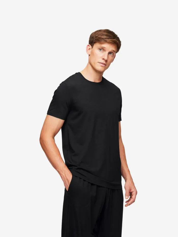 Derek Rose Lounge Shorts Men Lounge Shorts Basel Micro Modal Stretch Black