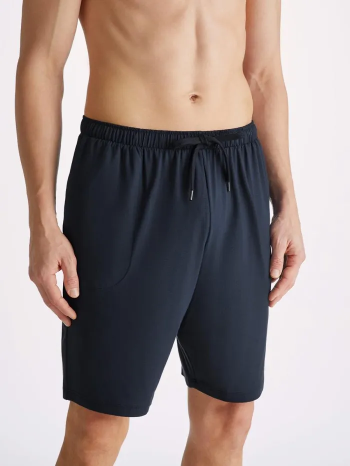 Derek Rose Lounge Shorts Men Lounge Shorts Basel Micro Modal Stretch Navy