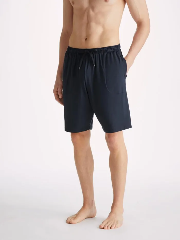 Derek Rose Lounge Shorts Men Lounge Shorts Basel Micro Modal Stretch Navy