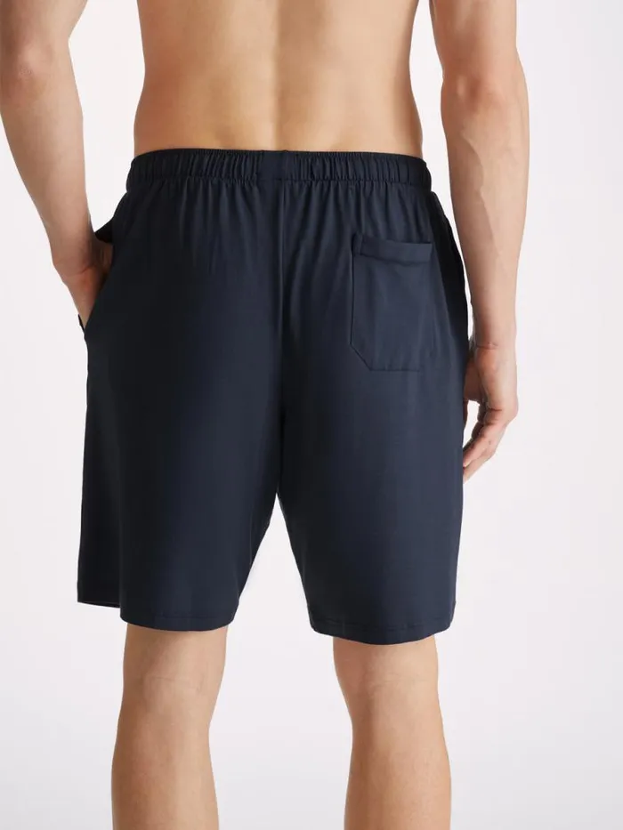 Derek Rose Lounge Shorts Men Lounge Shorts Basel Micro Modal Stretch Navy