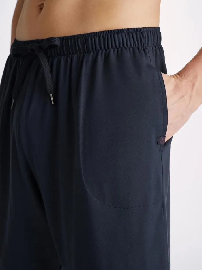 Derek Rose Lounge Shorts Men Lounge Shorts Basel Micro Modal Stretch Navy