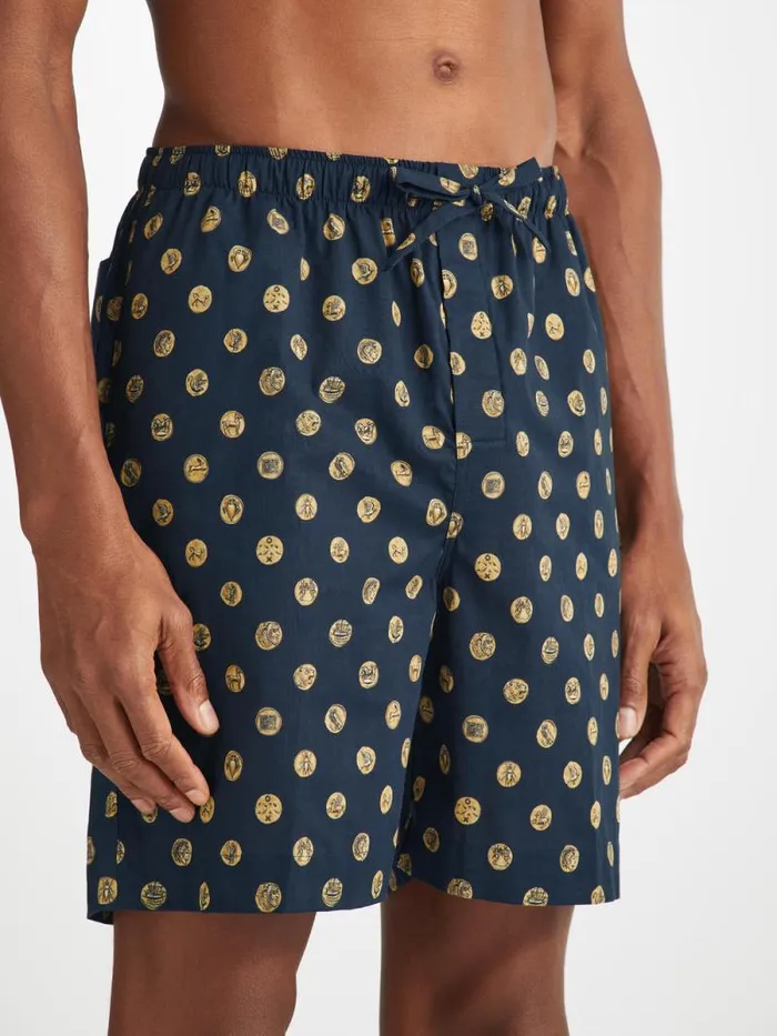 Derek Rose Lounge Shorts Men Lounge Shorts Ledbury 78 Cotton Batiste Navy