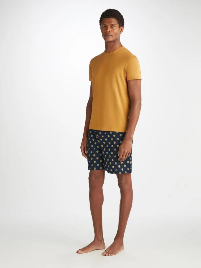 Derek Rose Lounge Shorts Men Lounge Shorts Ledbury 78 Cotton Batiste Navy