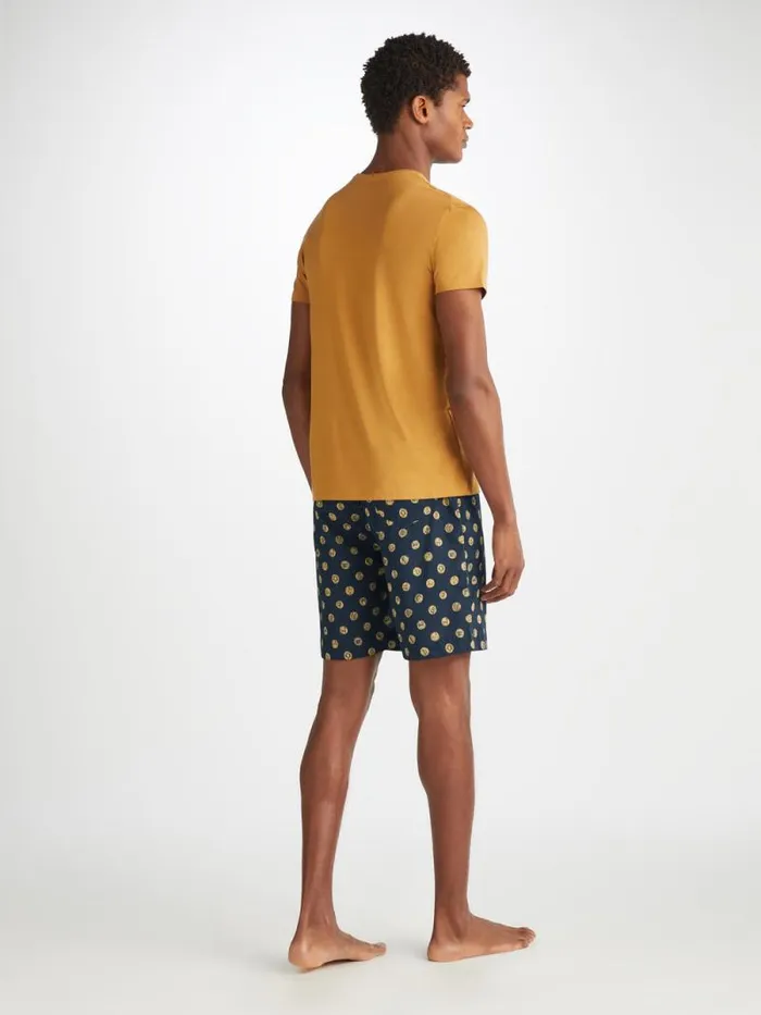 Derek Rose Lounge Shorts Men Lounge Shorts Ledbury 78 Cotton Batiste Navy