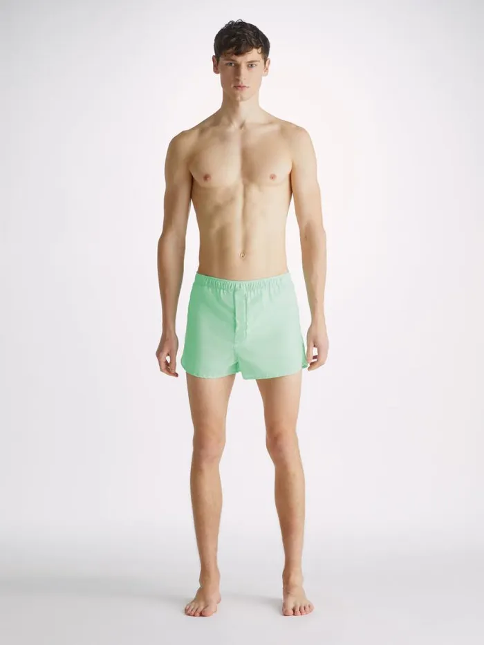 Derek Rose Modern Fit Boxer Shorts Men Modern Fit Boxers Amalfi Cotton Batiste Mint