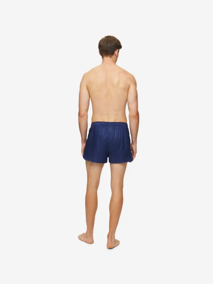 Derek Rose Modern Fit Boxer Shorts Men Modern Fit Boxers Lombard 6 Cotton Jacquard Navy