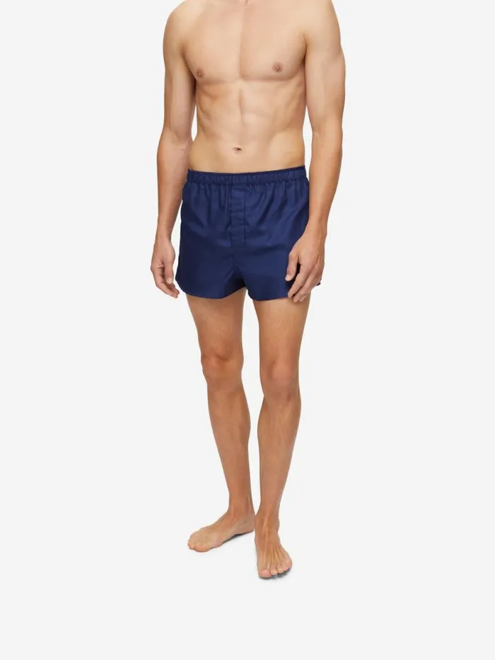 Derek Rose Modern Fit Boxer Shorts Men Modern Fit Boxers Lombard 6 Cotton Jacquard Navy