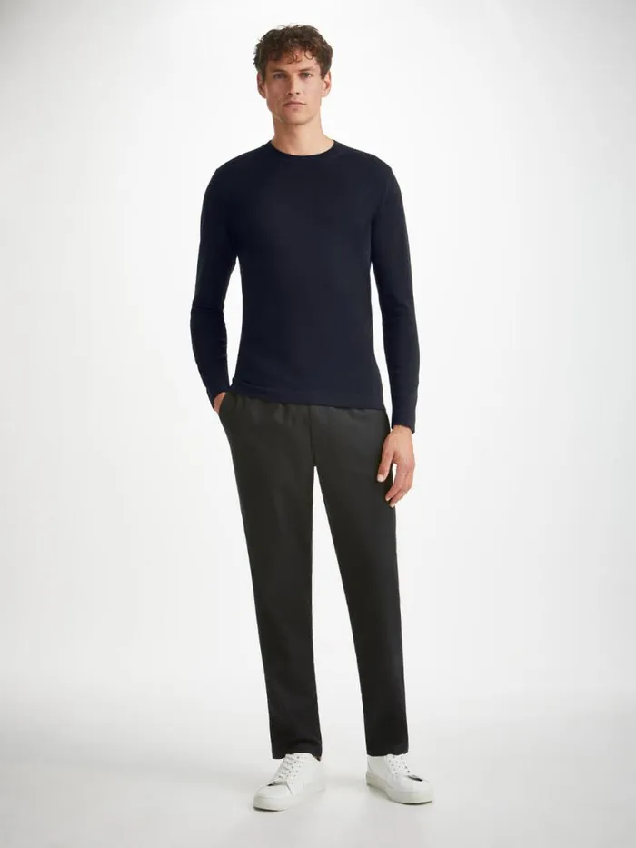 Derek Rose Sea Island Cotton Sweaters Men Sweater Jacob Sea Island Cotton Navy