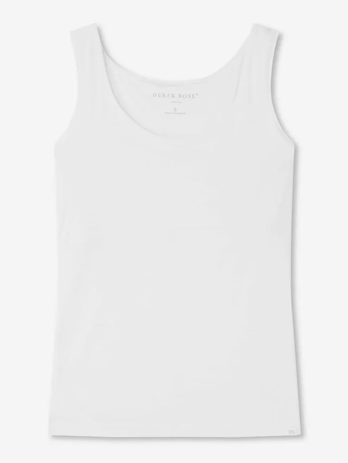 Derek Rose Tank Tops Women Support Vest Lara Micro Modal Stretch White