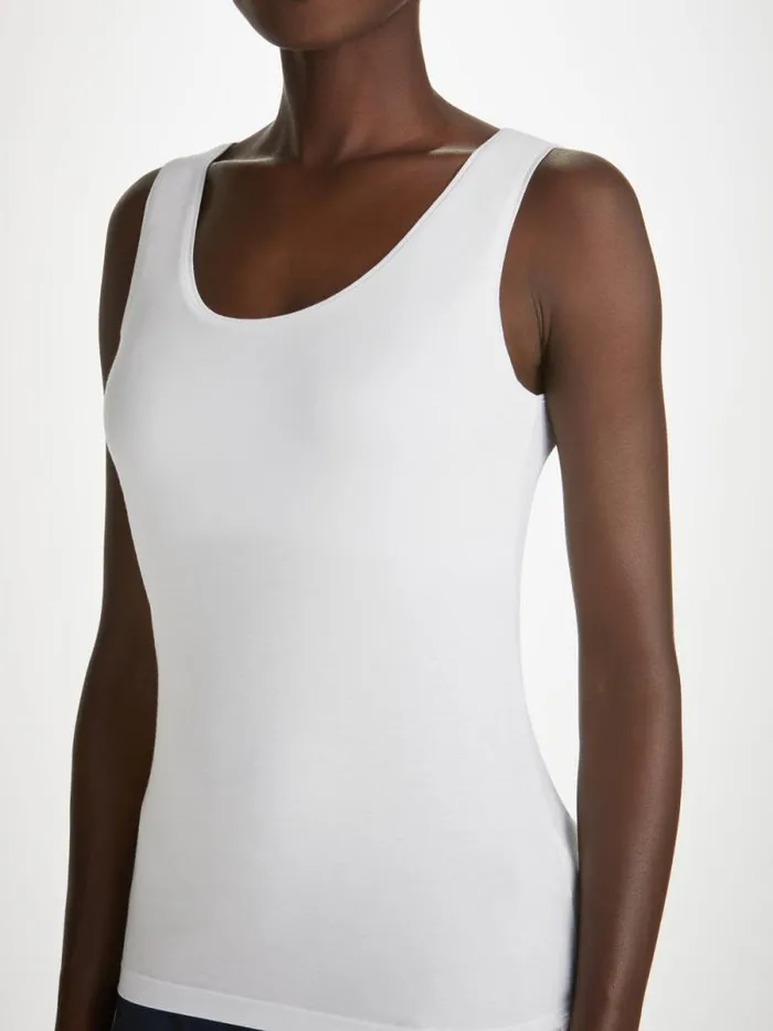 Derek Rose Tank Tops Women Support Vest Lara Micro Modal Stretch White