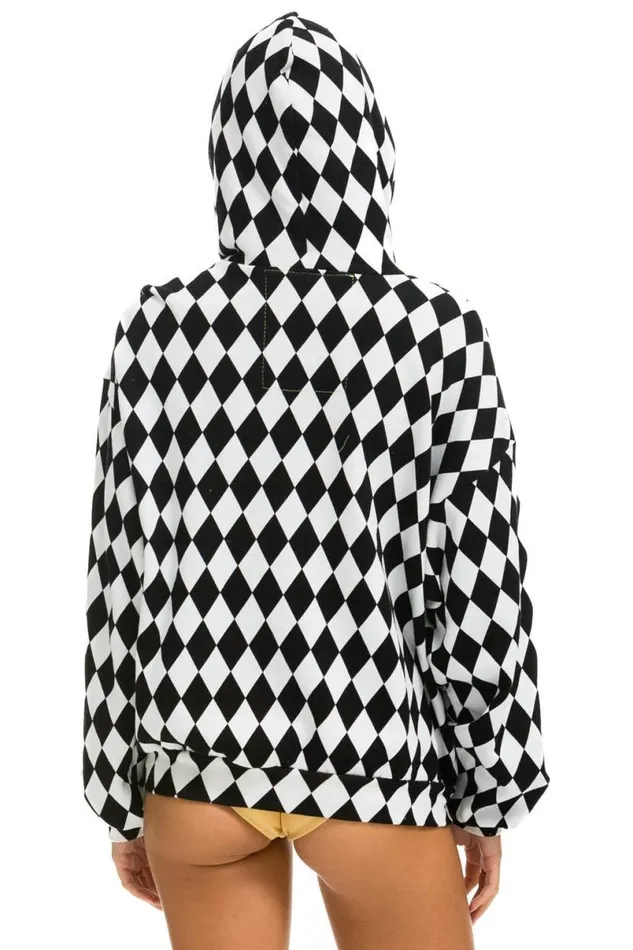 Diamond Smiley 2 Embriodery Relaxed Pullover Hoodie 8211 White Black WomenMen Aviator Nation Hoodies