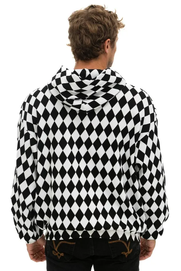 Diamond Smiley 2 Embriodery Relaxed Pullover Hoodie 8211 White Black WomenMen Aviator Nation Hoodies