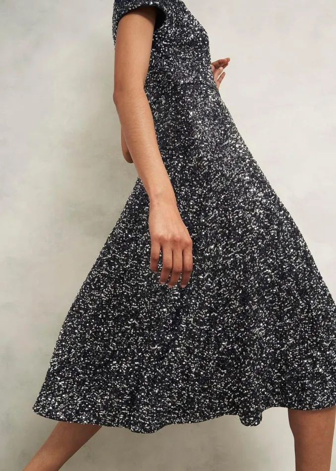 Dresses and Jumpsuits Women HOBBS Tatiana Sequin Dress Black Silver