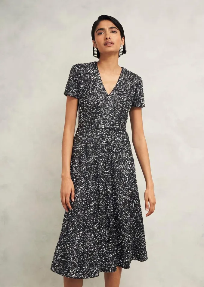 Dresses and Jumpsuits Women HOBBS Tatiana Sequin Dress Black Silver