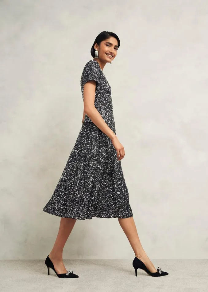 Dresses and Jumpsuits Women HOBBS Tatiana Sequin Dress Black Silver
