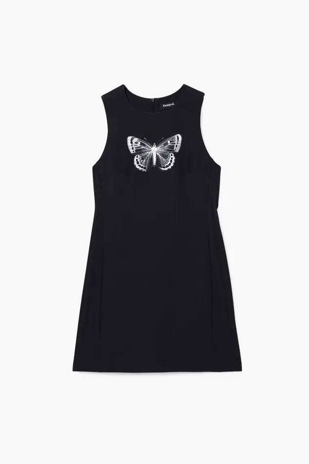 Dresses And Jumpsuits Women Desigual Butterfly Mini Dress Black