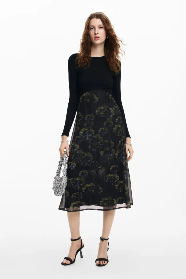 Dresses And Jumpsuits Women Desigual Floral Midi Dress M Christian Lacroix Black Dresses And Jumpsuits Women Desigual Floral Midi Dress M Christian Lacroix Black