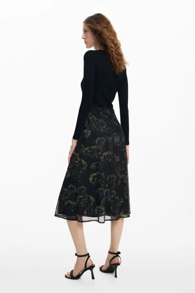 Dresses And Jumpsuits Women Desigual Floral Midi Dress M Christian Lacroix Black