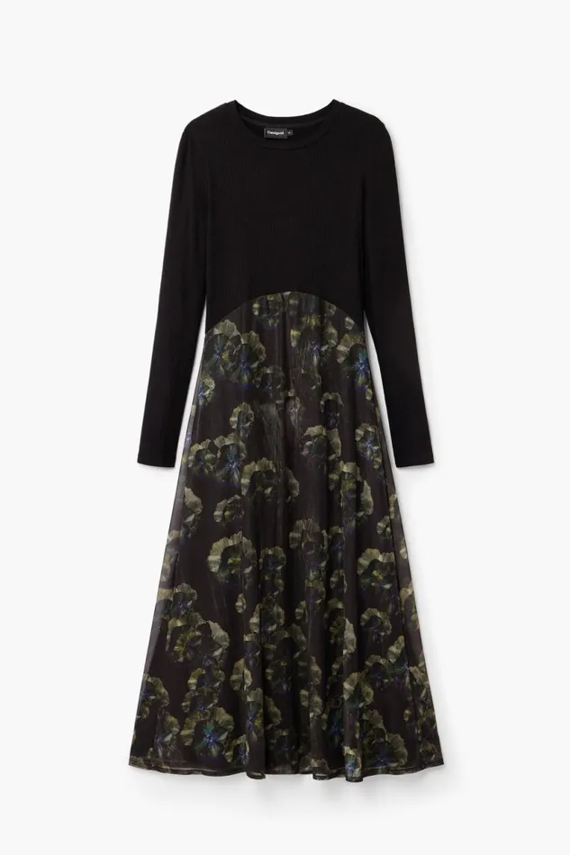 Dresses And Jumpsuits Women Desigual Floral Midi Dress M Christian Lacroix Black