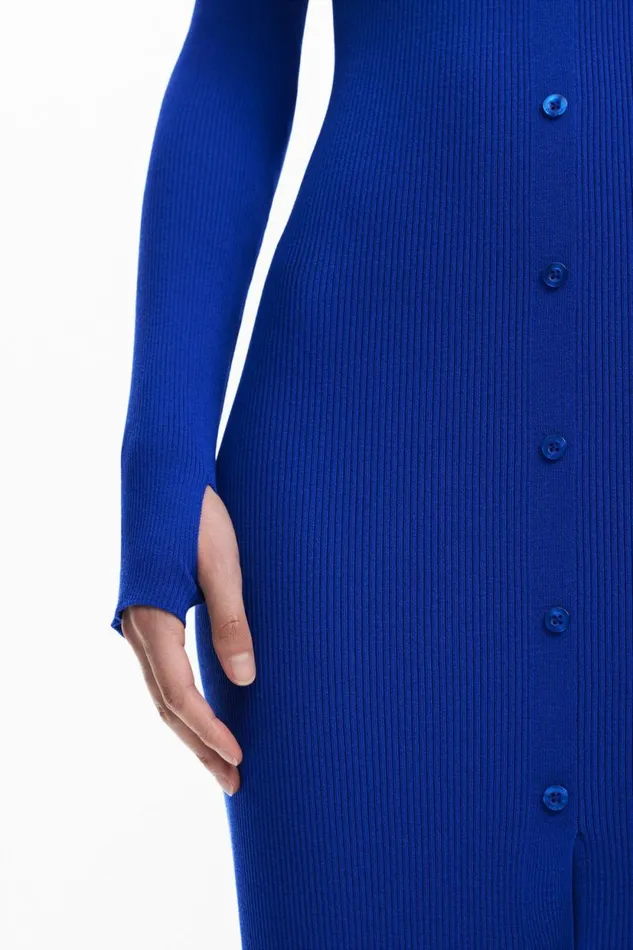 Dresses And Jumpsuits Women Desigual Maitrepierre Cutout Dress Blue