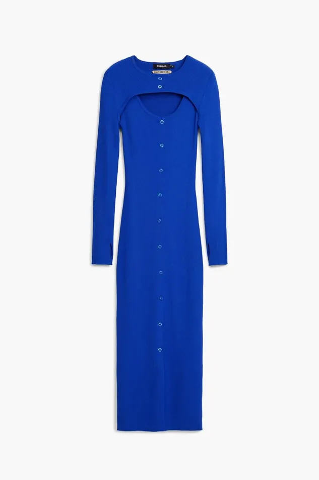Dresses And Jumpsuits Women Desigual Maitrepierre Cutout Dress Blue