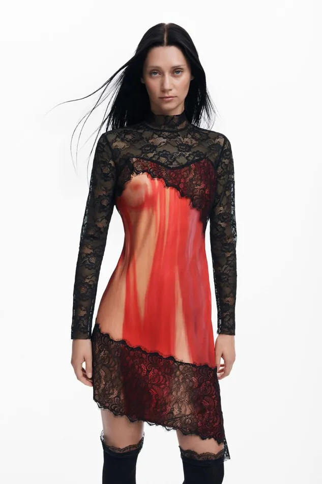 Dresses And Jumpsuits Women Desigual Mara Escot Combined Dress Red