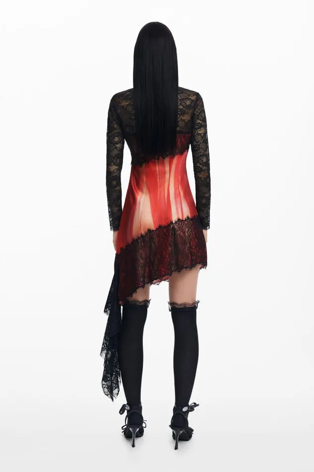 Dresses And Jumpsuits Women Desigual Mara Escot Combined Dress Red