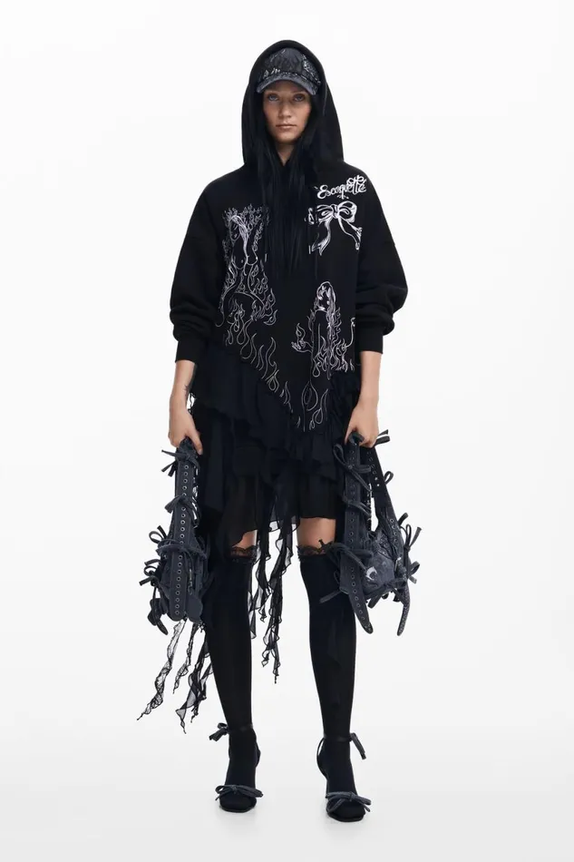 Dresses And Jumpsuits Women Desigual Mara Escot Hooded Dress Black