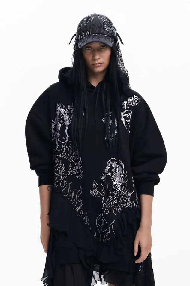 Dresses And Jumpsuits Women Desigual Mara Escot Hooded Dress Black