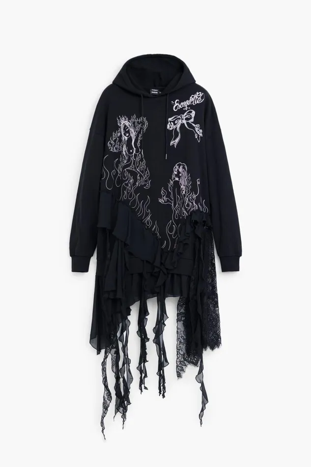 Dresses And Jumpsuits Women Desigual Mara Escot Hooded Dress Black