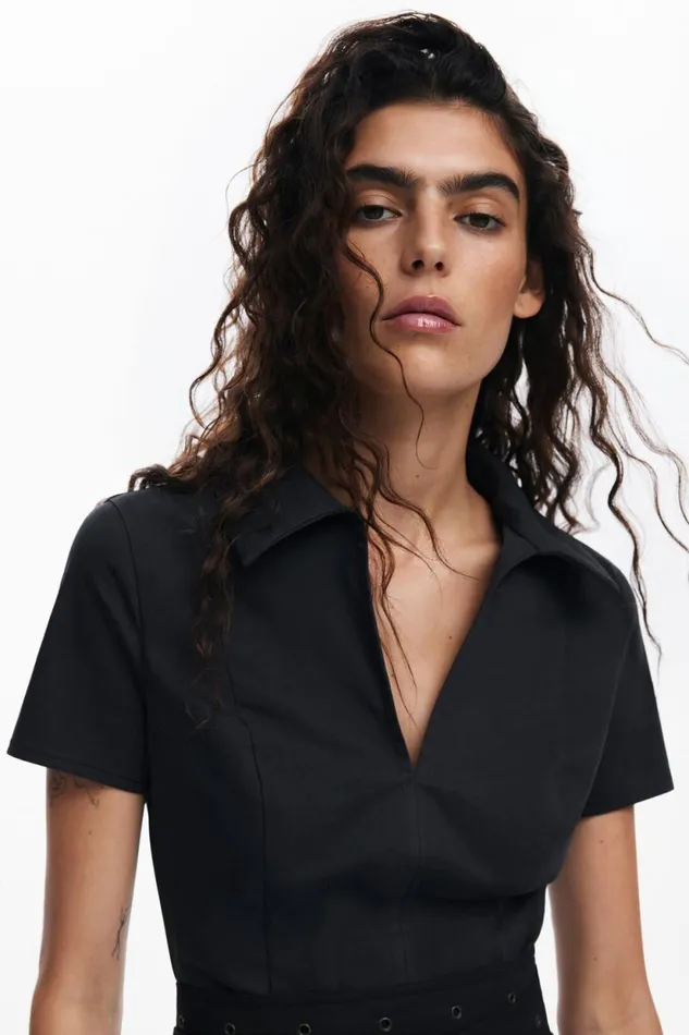 Dresses And Jumpsuits Women Desigual Pleated Skirt Dress Black