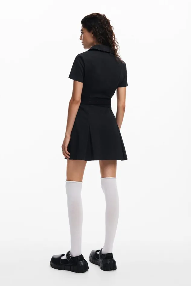 Dresses And Jumpsuits Women Desigual Pleated Skirt Dress Black