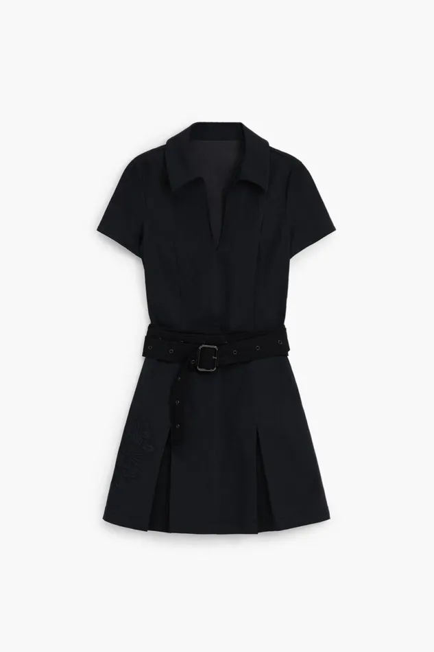Dresses And Jumpsuits Women Desigual Pleated Skirt Dress Black