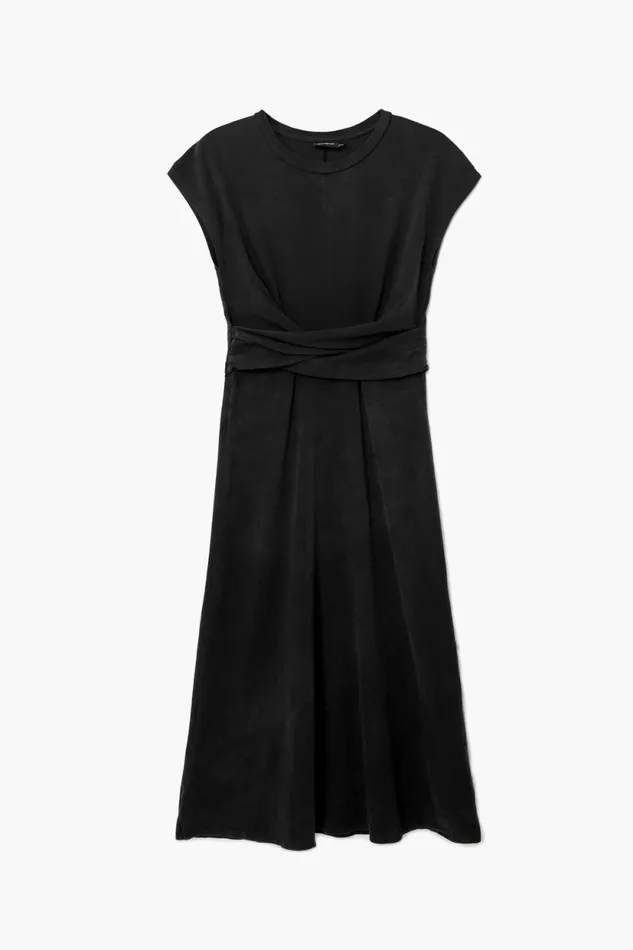 Dresses And Jumpsuits Women Desigual Ruched Midi Dress Black