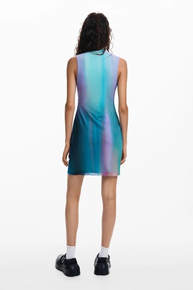 Dresses And Jumpsuits Women Desigual Tulle Dress With Gradient Effect Green