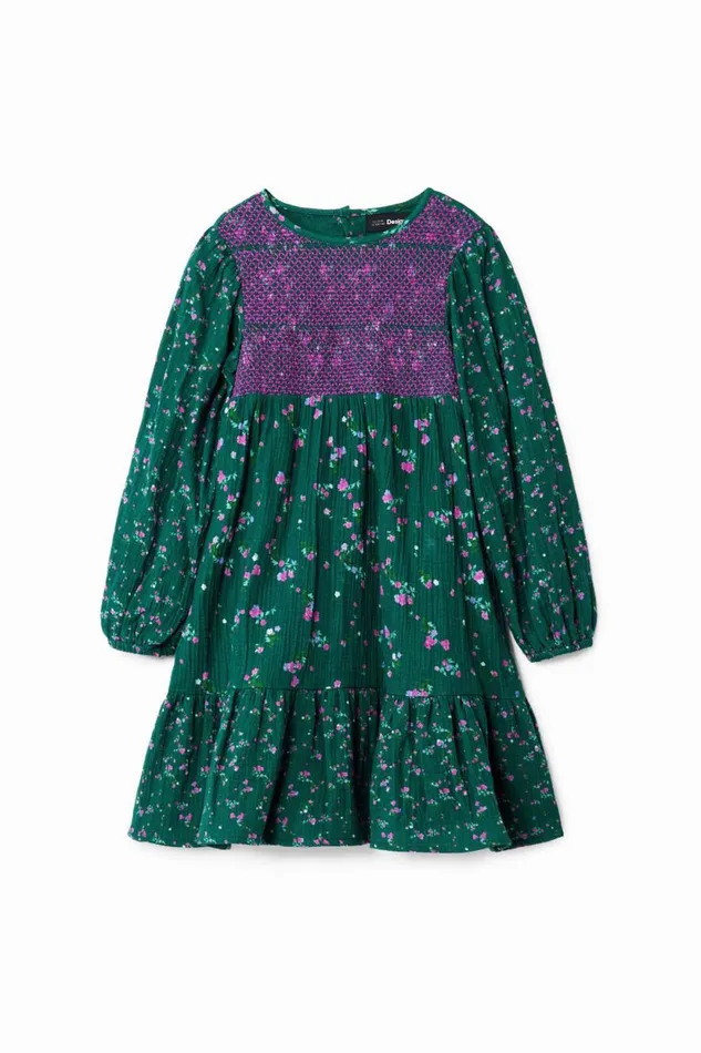Dresses Kids Desigual Floral Shirt Dress Green