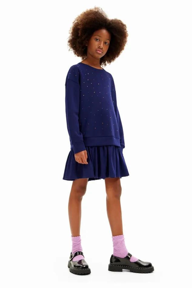 Dresses Kids Desigual Polka Dot Dress Blue