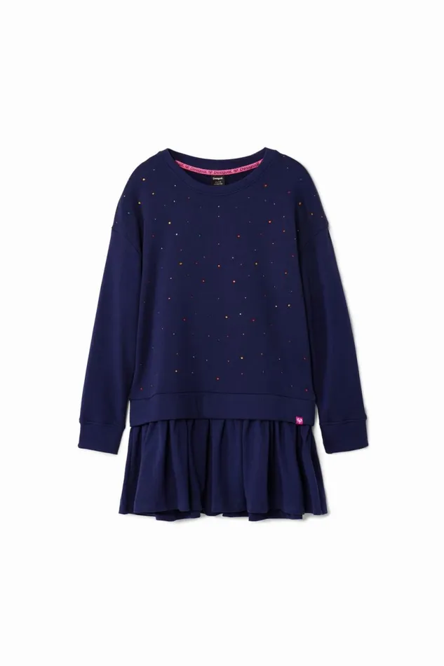 Dresses Kids Desigual Polka Dot Dress Blue