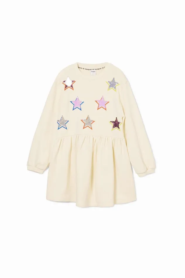 Dresses Kids Desigual Star Dress Sweatshirt White