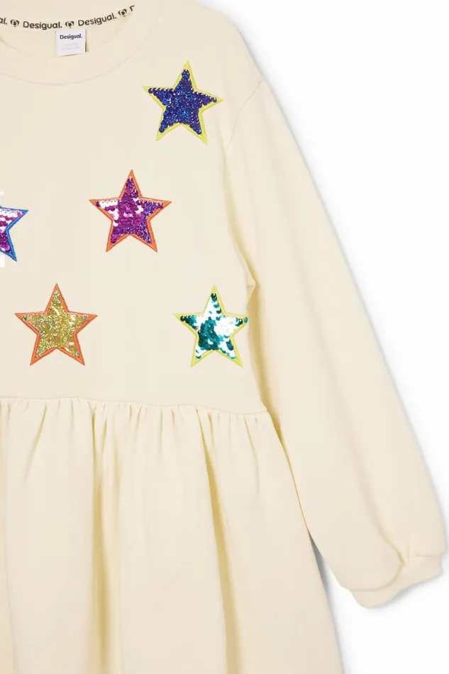 Dresses Kids Desigual Star Dress Sweatshirt White