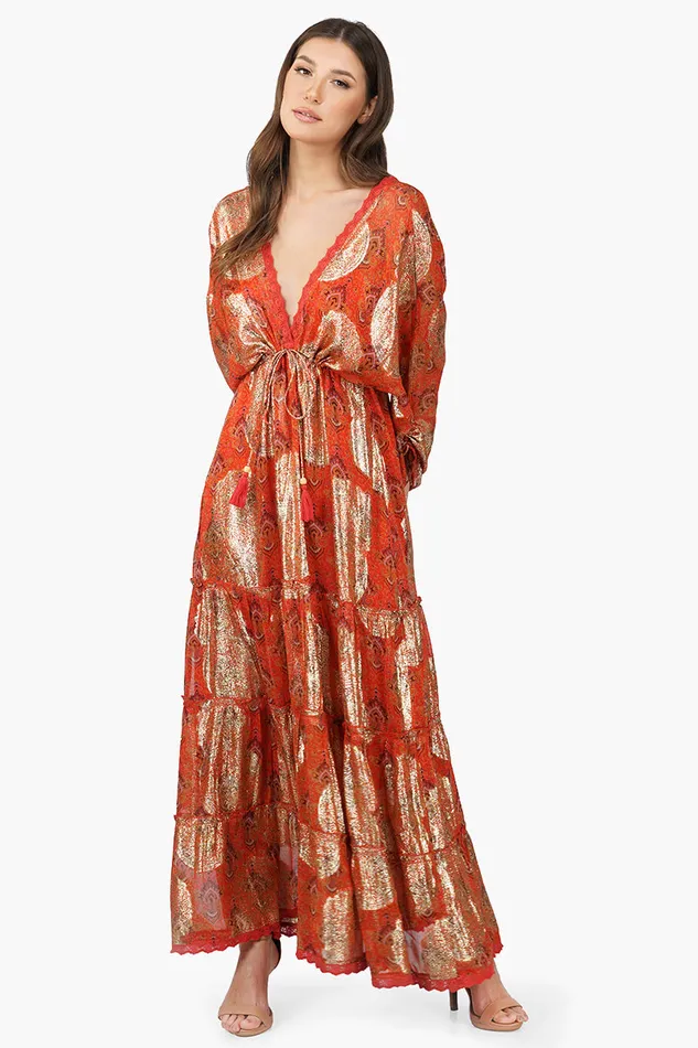 Dresses Omnia Tiered Maxi Dress 8211 America and Beyond Women