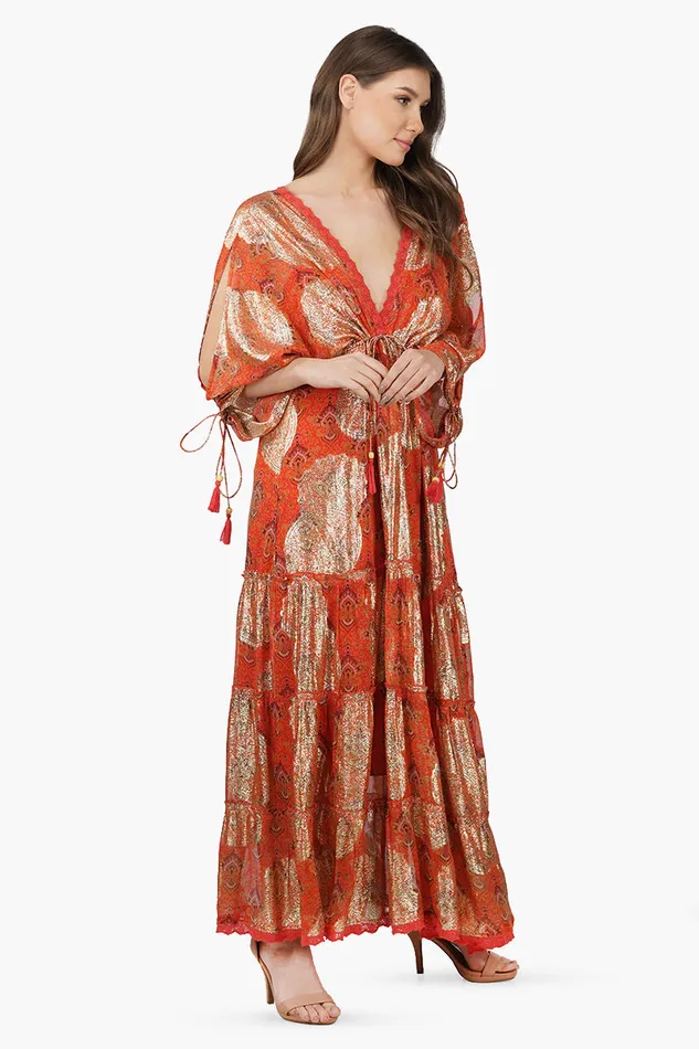 Dresses Omnia Tiered Maxi Dress 8211 America and Beyond Women