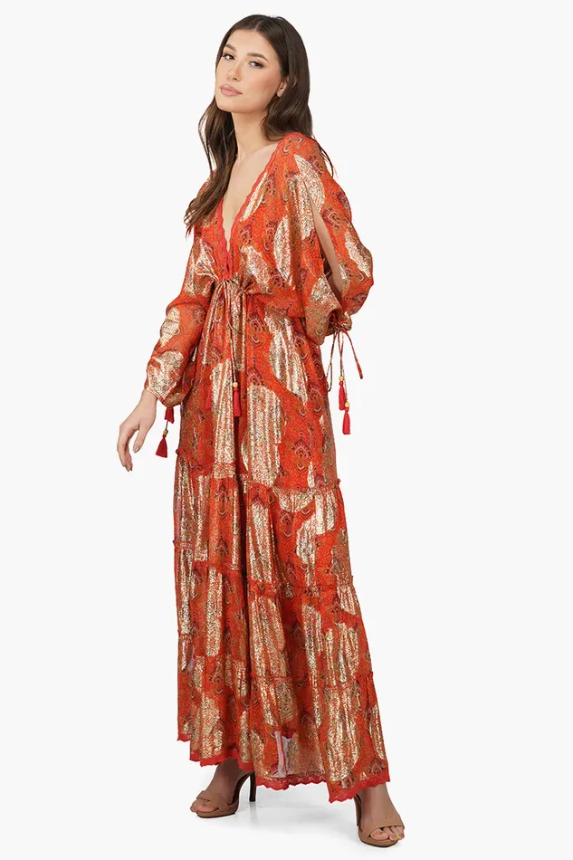 Dresses Omnia Tiered Maxi Dress 8211 America and Beyond Women