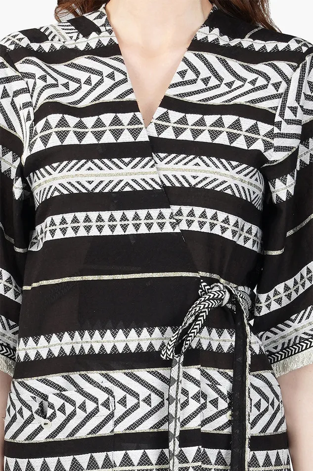 Dresses Women Lori Mexican Striped Kimono Cover Up Dress America and Beyond