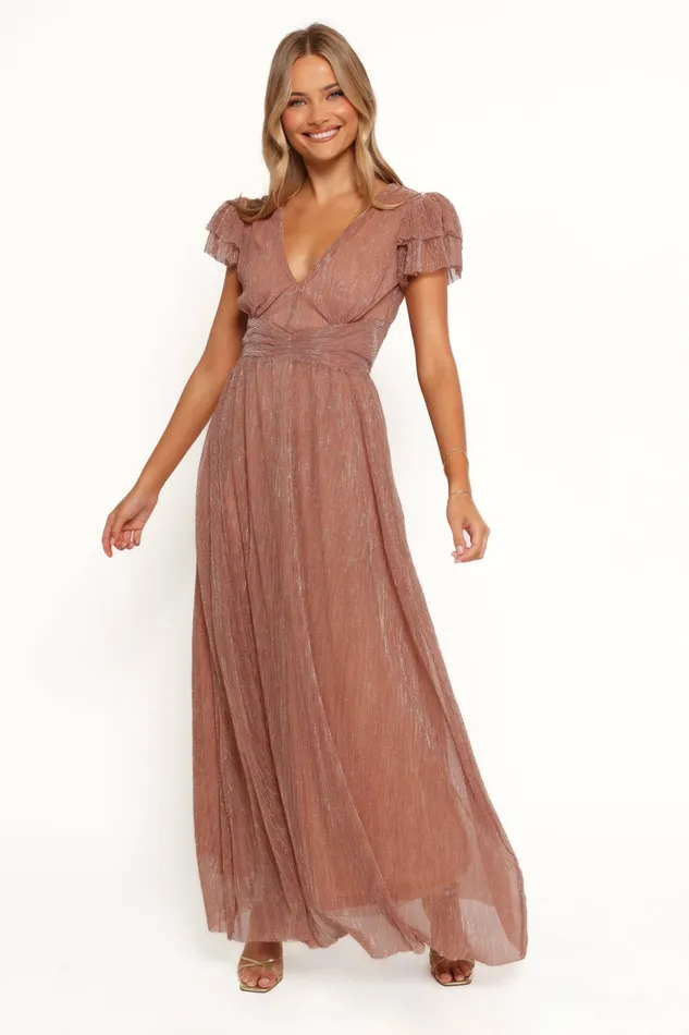 Dresses Women Petal and Pup Cressida Maxi Dress Rose Gold