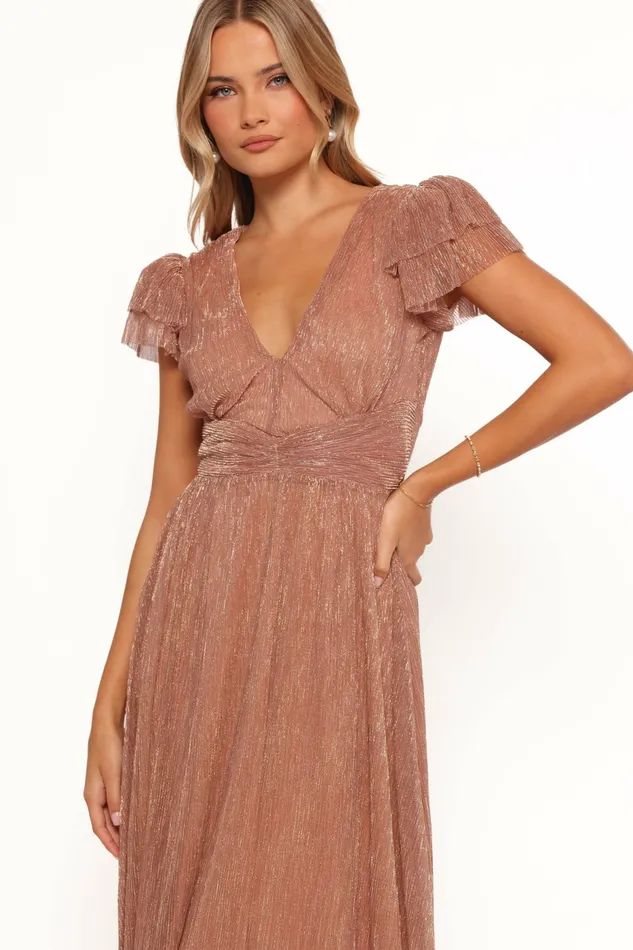Dresses Women Petal and Pup Cressida Maxi Dress Rose Gold