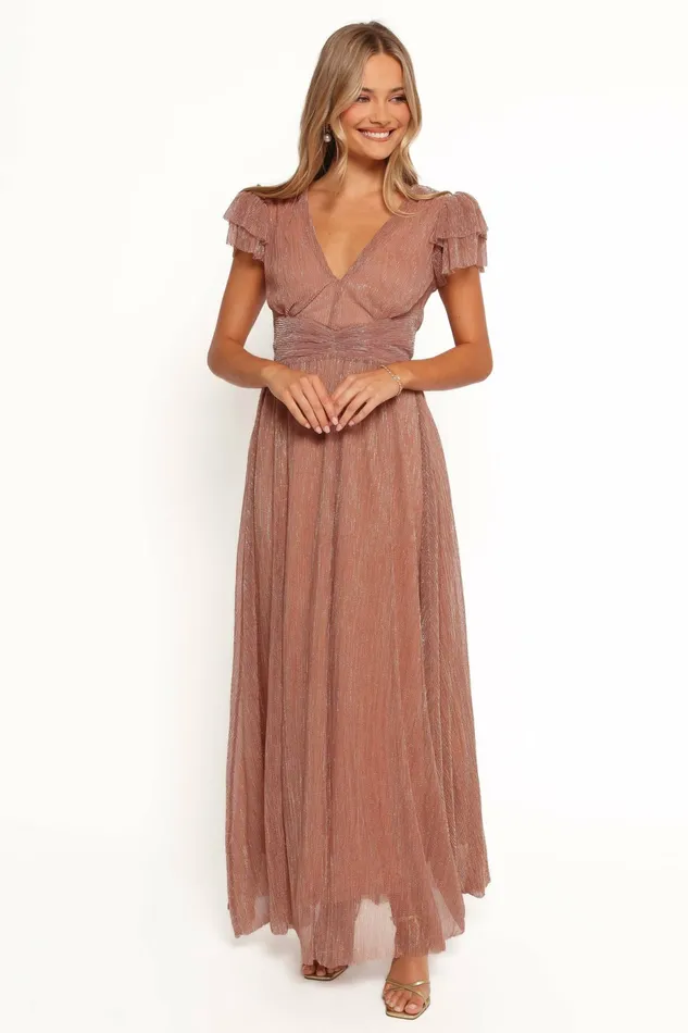 Dresses Women Petal and Pup Cressida Maxi Dress Rose Gold